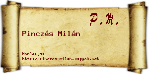 Pinczés Milán névjegykártya