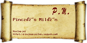 Pinczés Milán névjegykártya
