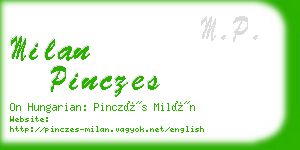 milan pinczes business card